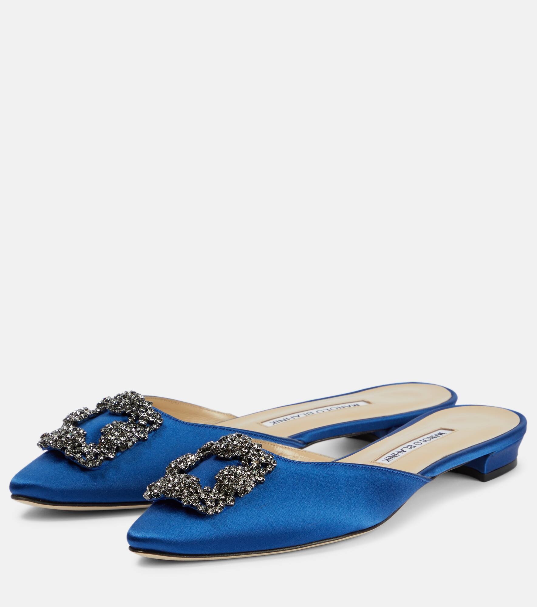 Hangisimuflat embellished satin mules - 5