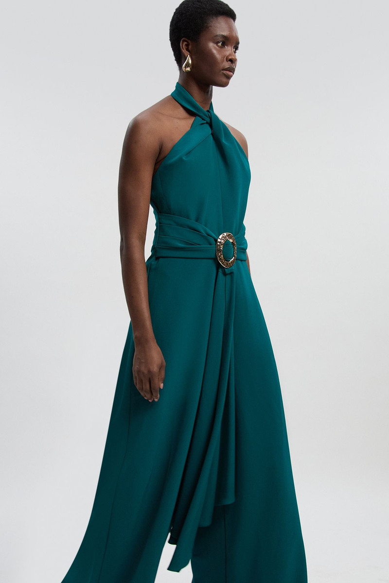 Soft Tailored Trim Detail Wide Leg Jumpsuit 1