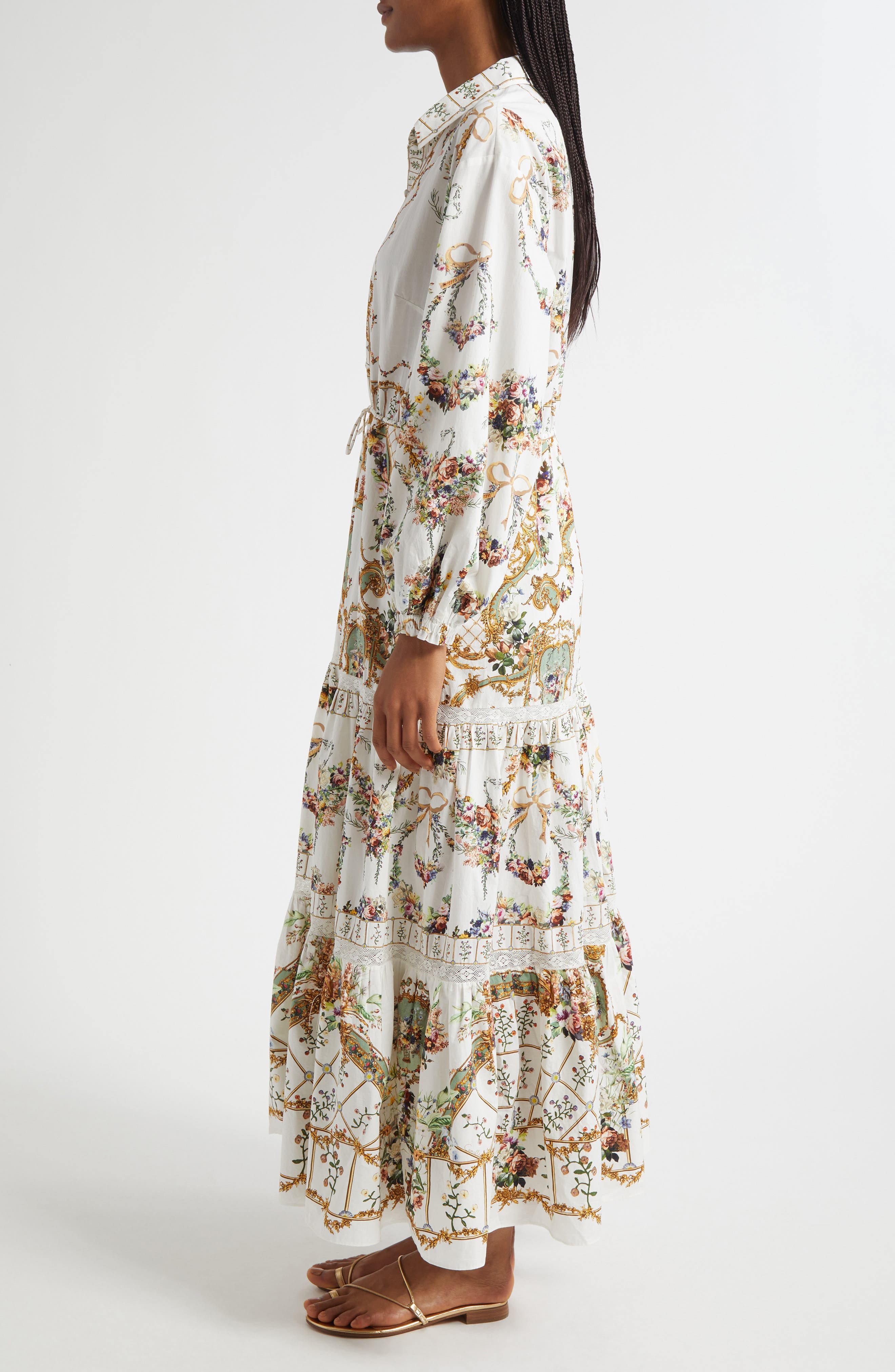 Camilla Dressing Room Drama Tiered Long Sleeve Poplin Shirtdress at Nordstrom - 3