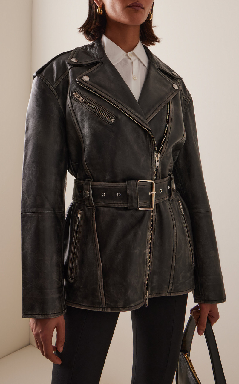 STAND STUDIO Leona Leather Biker Jacket black outlook
