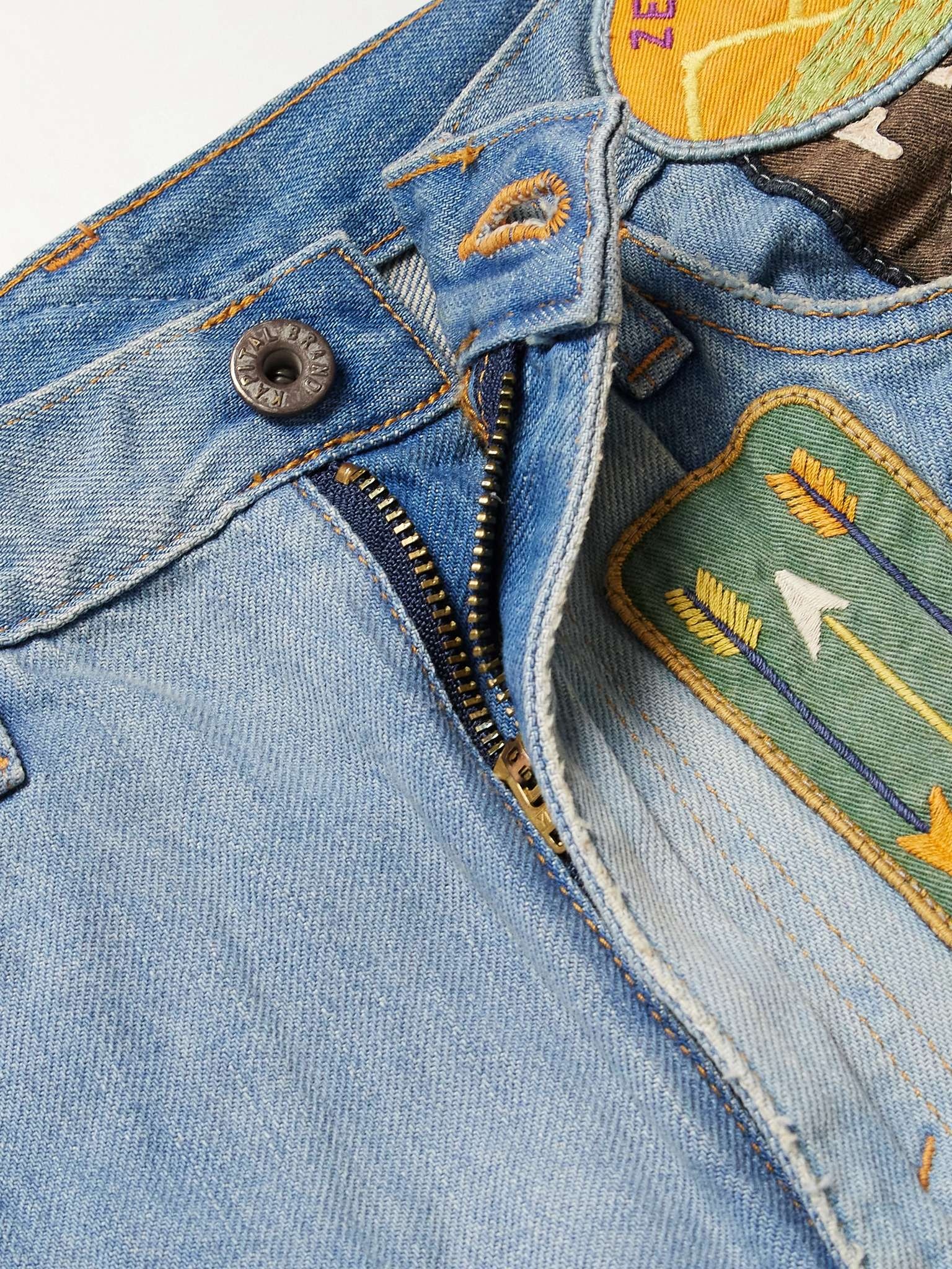 Flared Appliquéd Jeans - 5