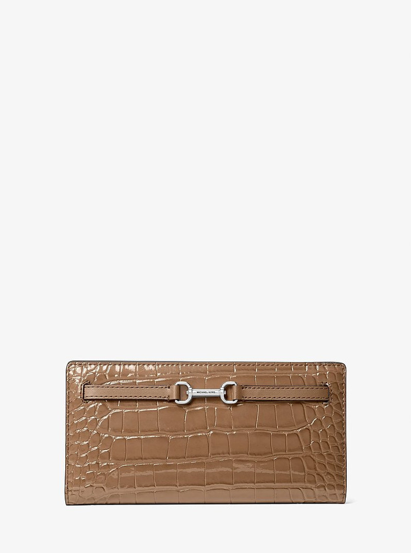 Carson Large Patent Crocodile Embossed Wallet 1