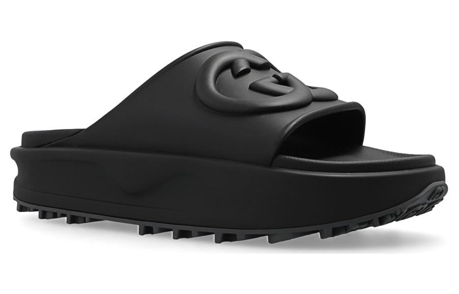Gucci Interlocking G slide sandal 'Black Rubber' 692380-JF000-1000 - 3