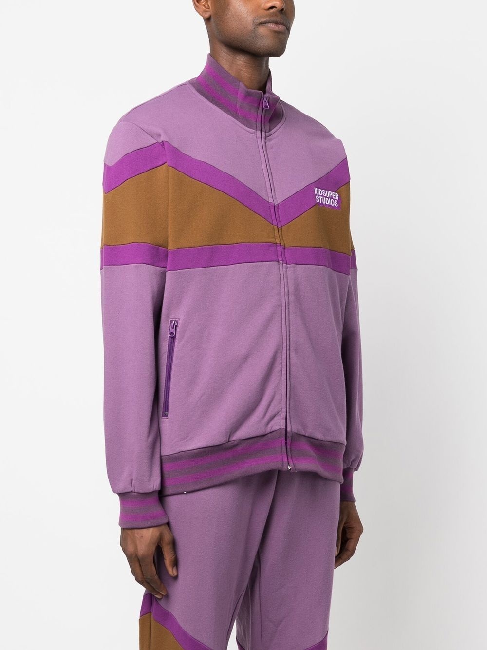 colour-block zip-up sweatshirt - 3