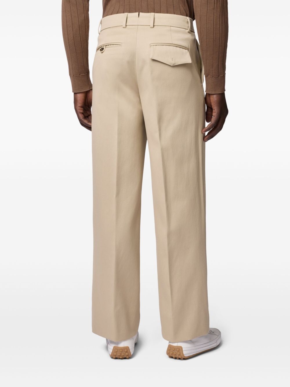 wide-leg cotton trousers - 4