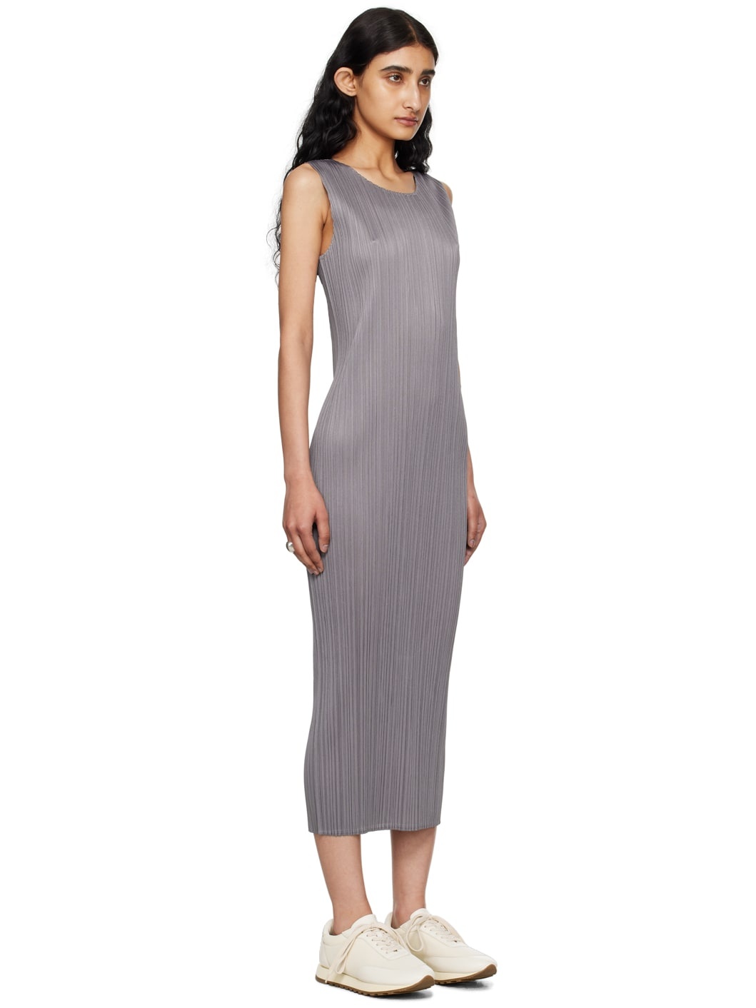 Gray Basics Midi Dress - 2