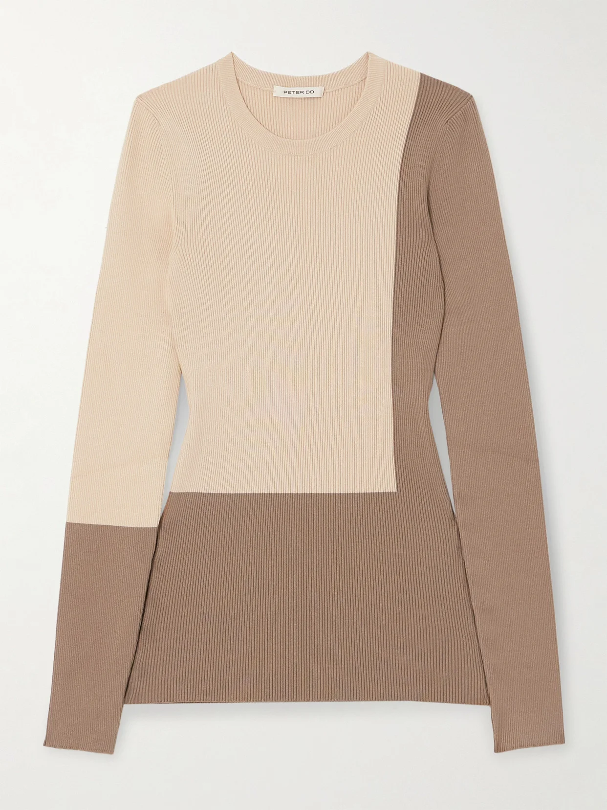 Color-block Ribbed-knit Sweater - 1