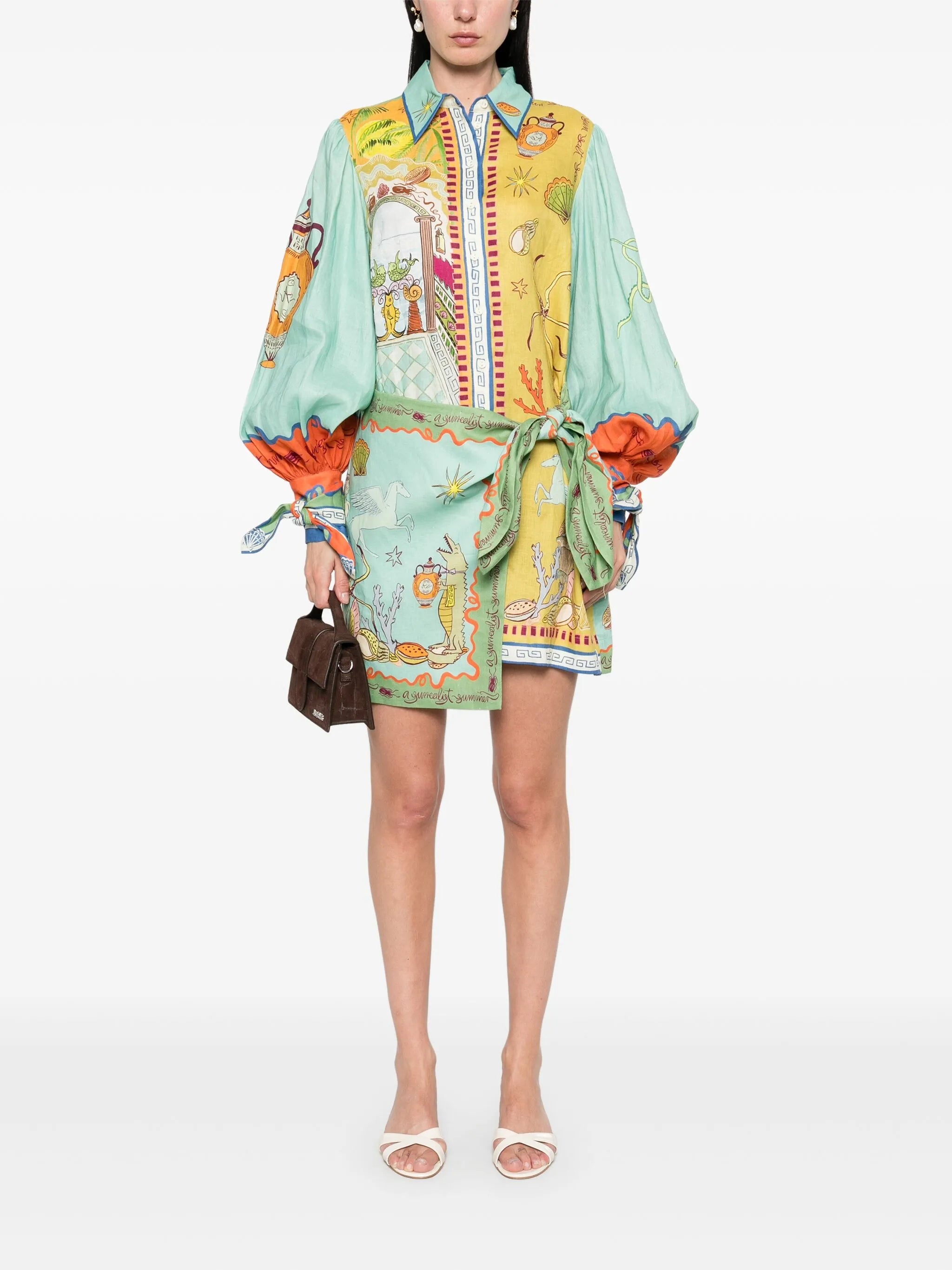 Surrealist Summer Mini Shirtdress - 4