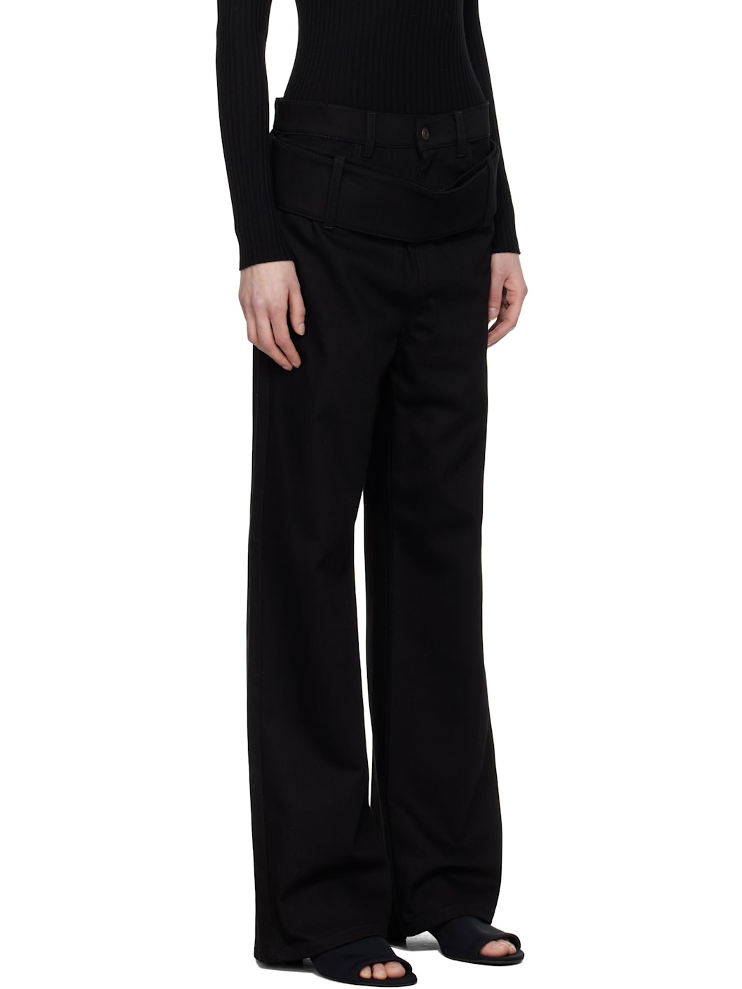 Black Double Belt Jeans - 2