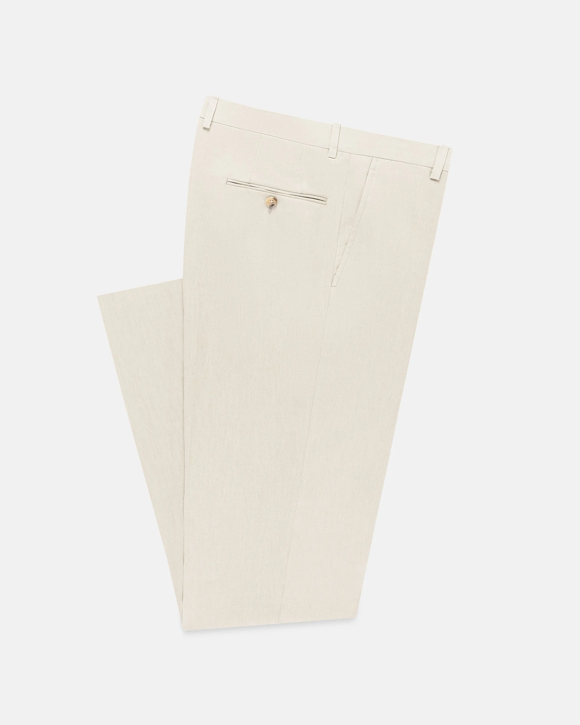 MADE-IN-USA IVORY LINEN TROUSER - 1