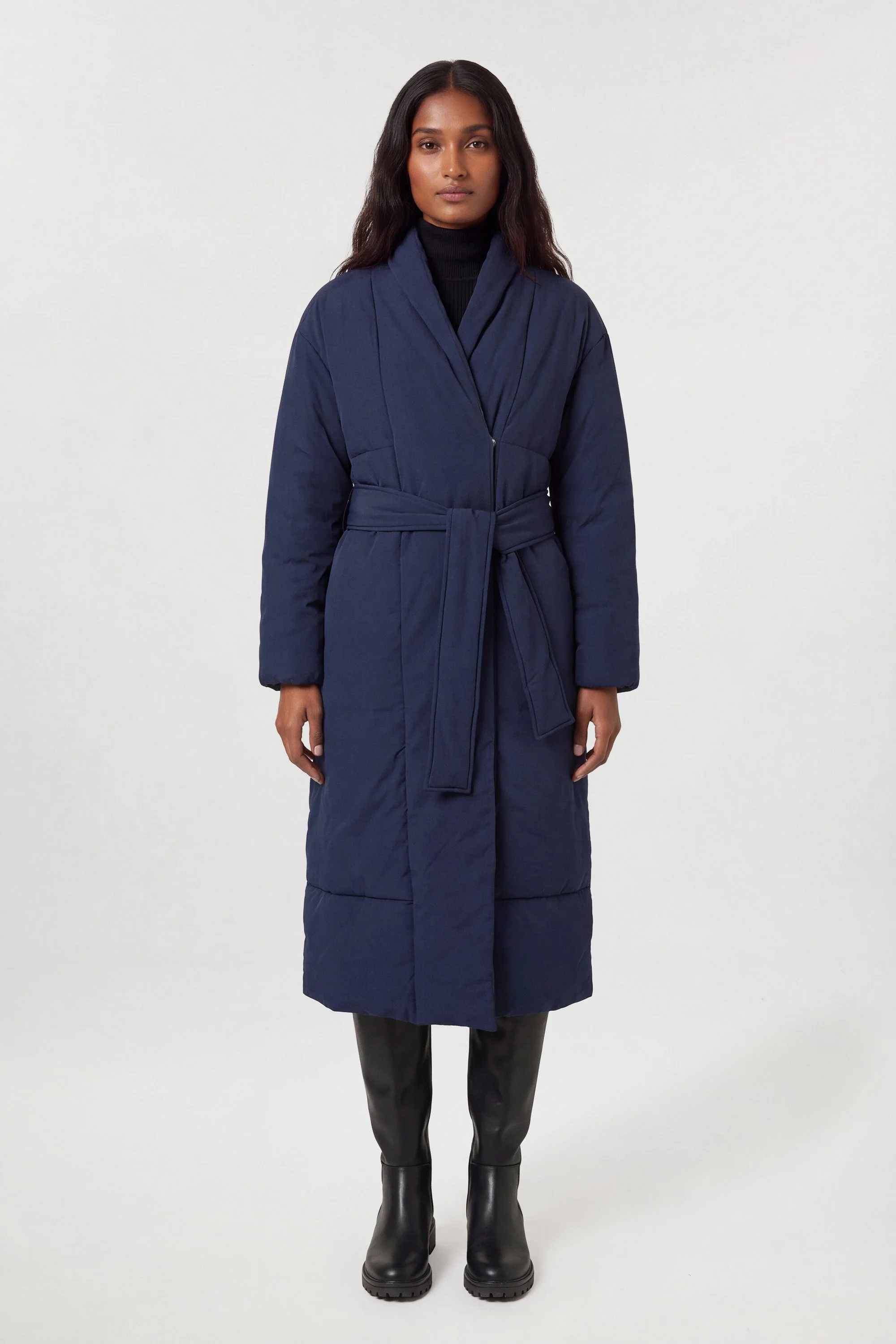 Padded Belted Midi Coat - 1