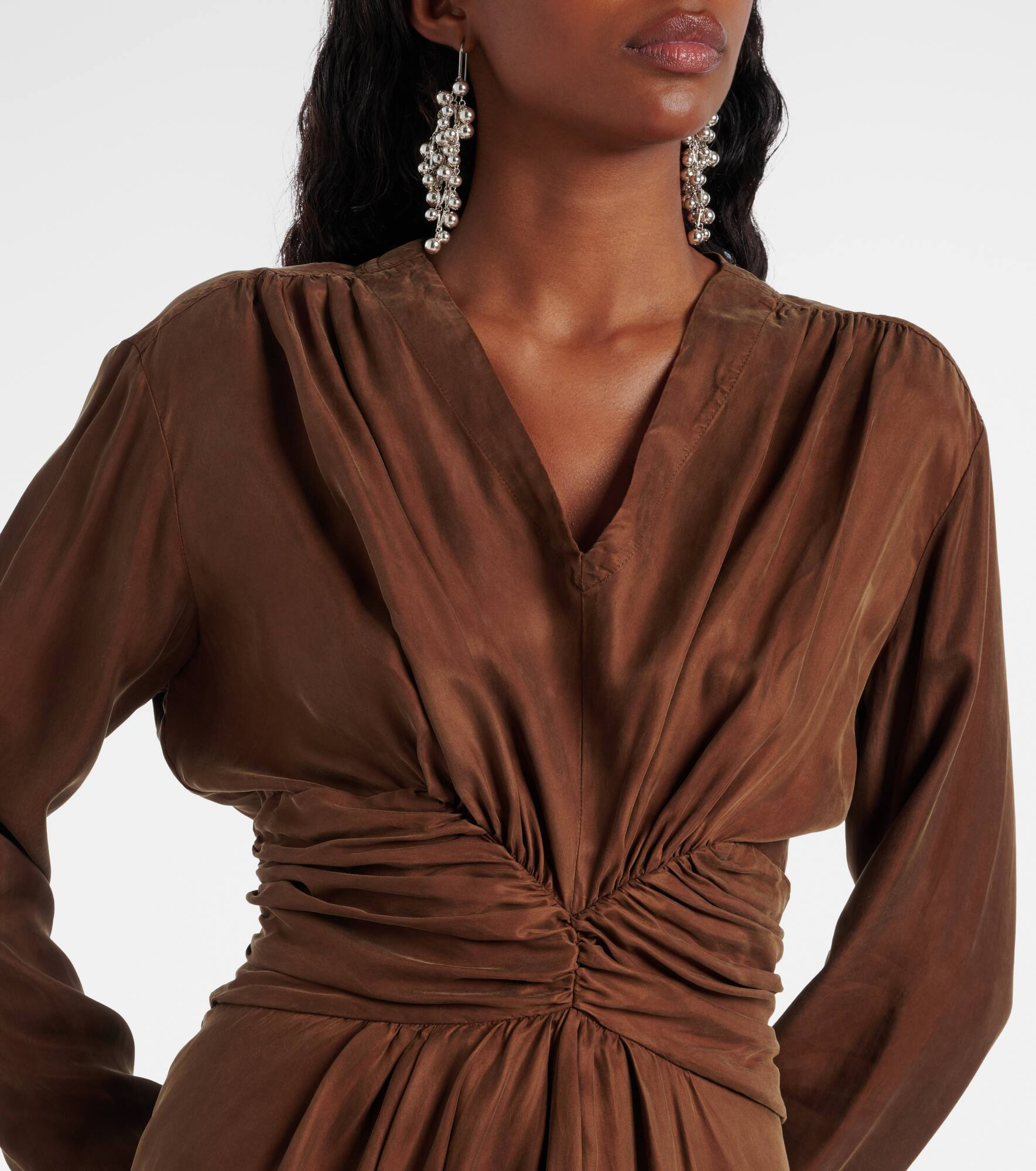 Draped midi dress - 4