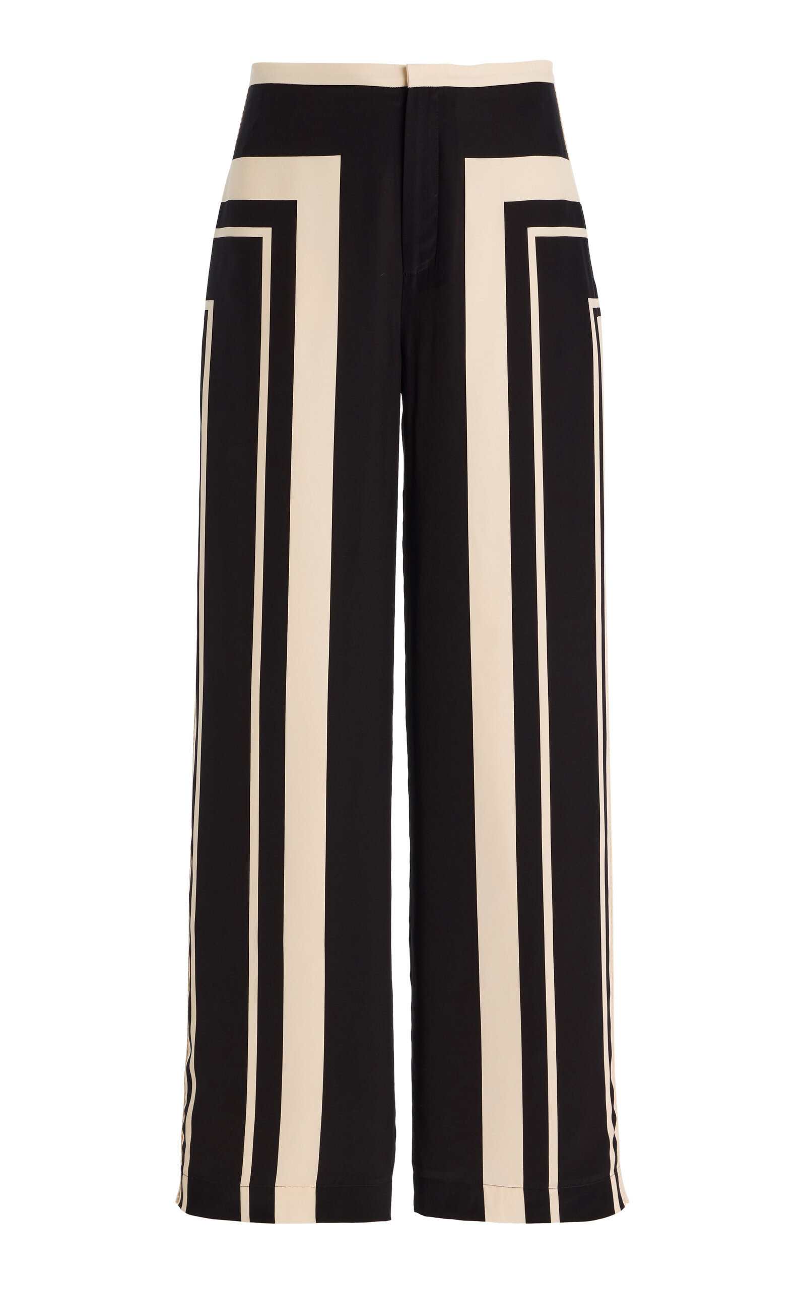 Pietra Silk Wide-Leg Trousers black/white - 1