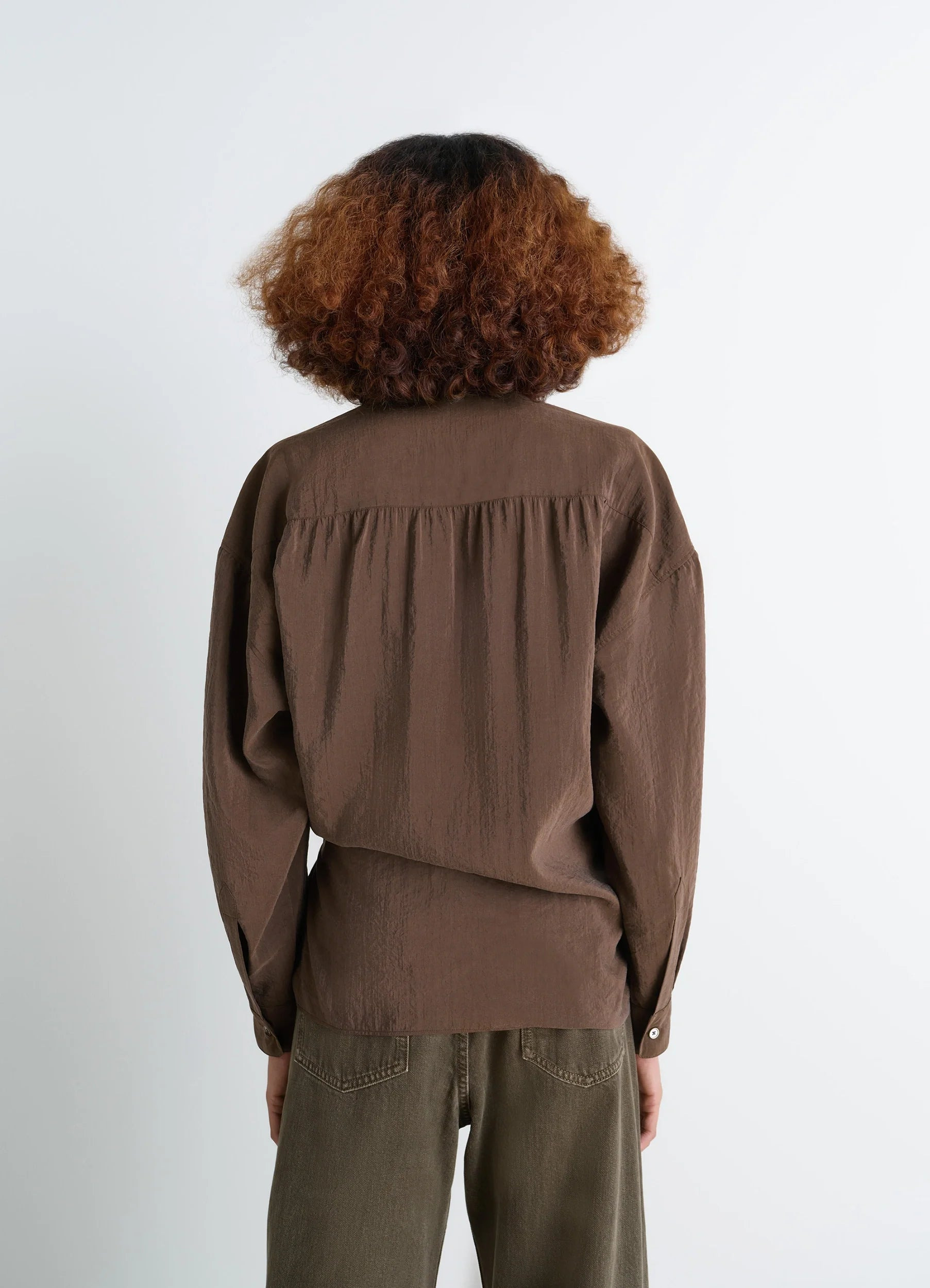 STRAIGHT COLLAR TWISTED SHIRT - 5