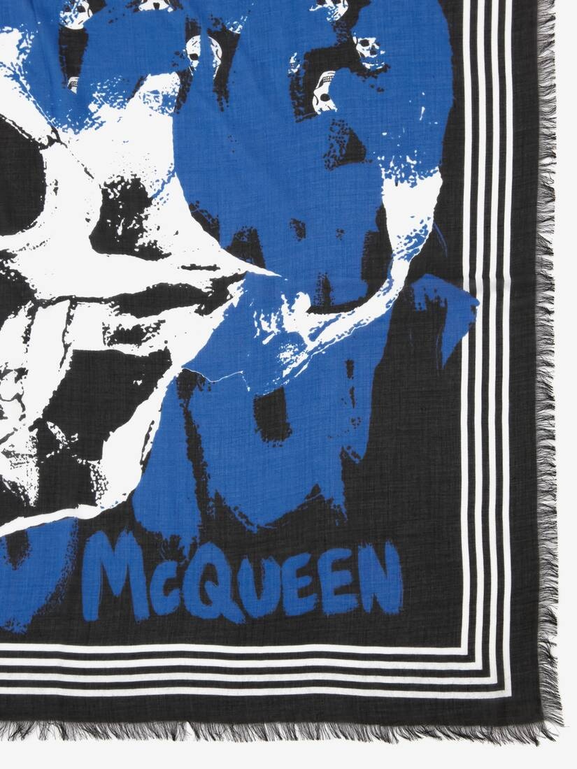 Men's McQueen Graffiti Biker Foulard in Black/blue - 2