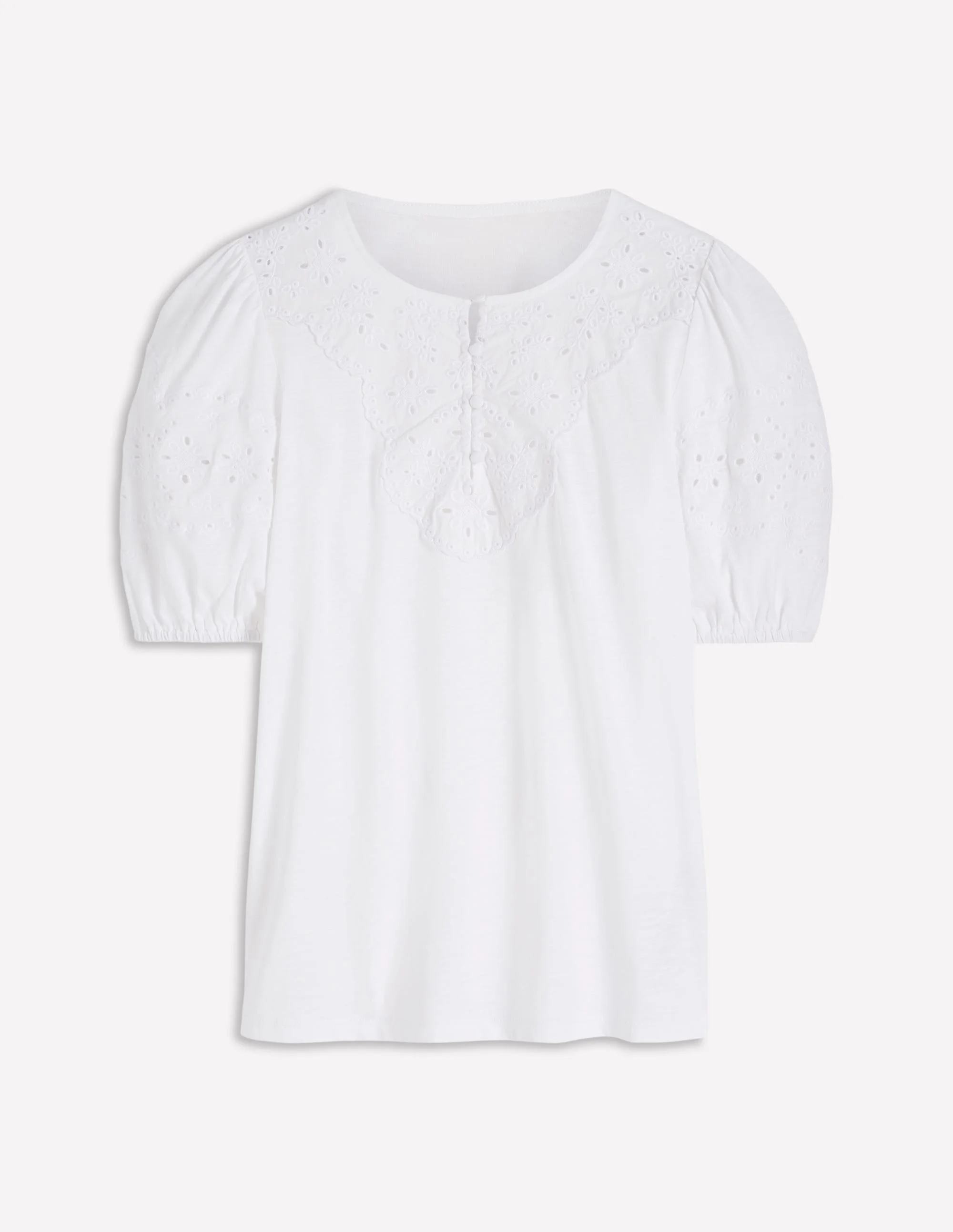Ada Broderie Mix Top-White - 1