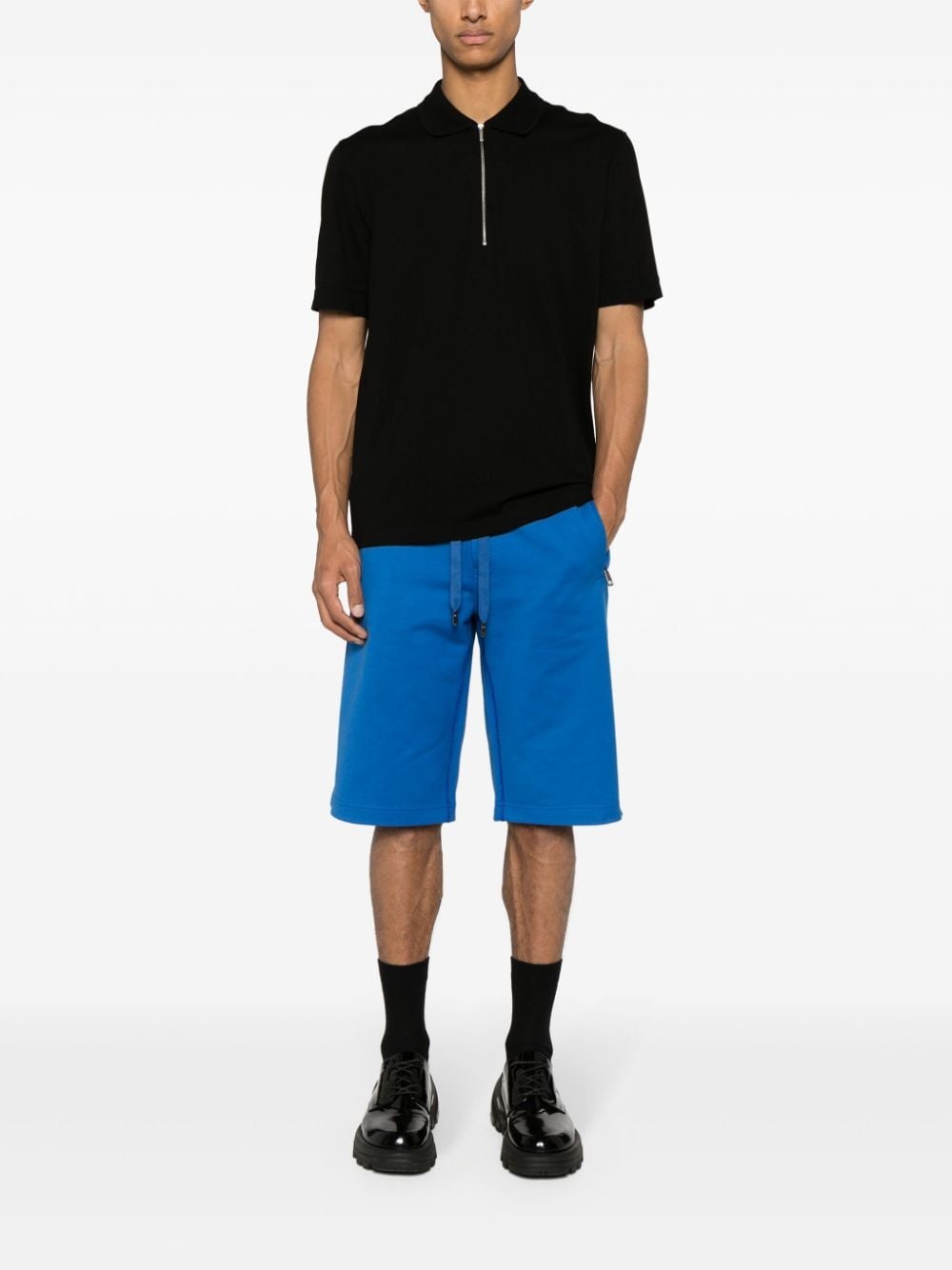 logo-plaque cotton shorts - 2