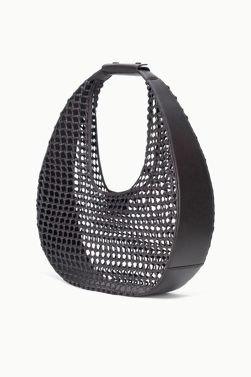 STAUD LARGE MOON HAND-KNOTTED BAG ESPRESSO 5