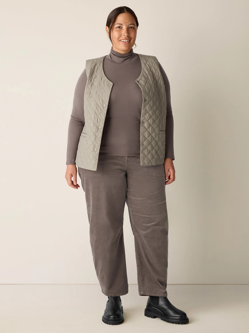 Sheer Cotton Blend Knit Turtleneck Top 6