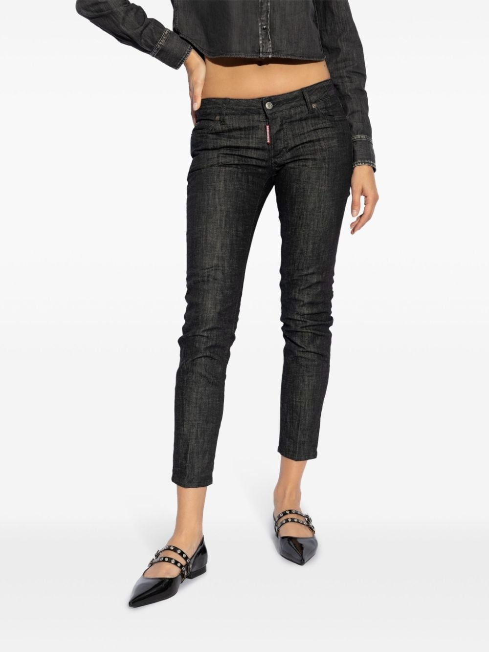 low-rise cropped skinny jeans - 3