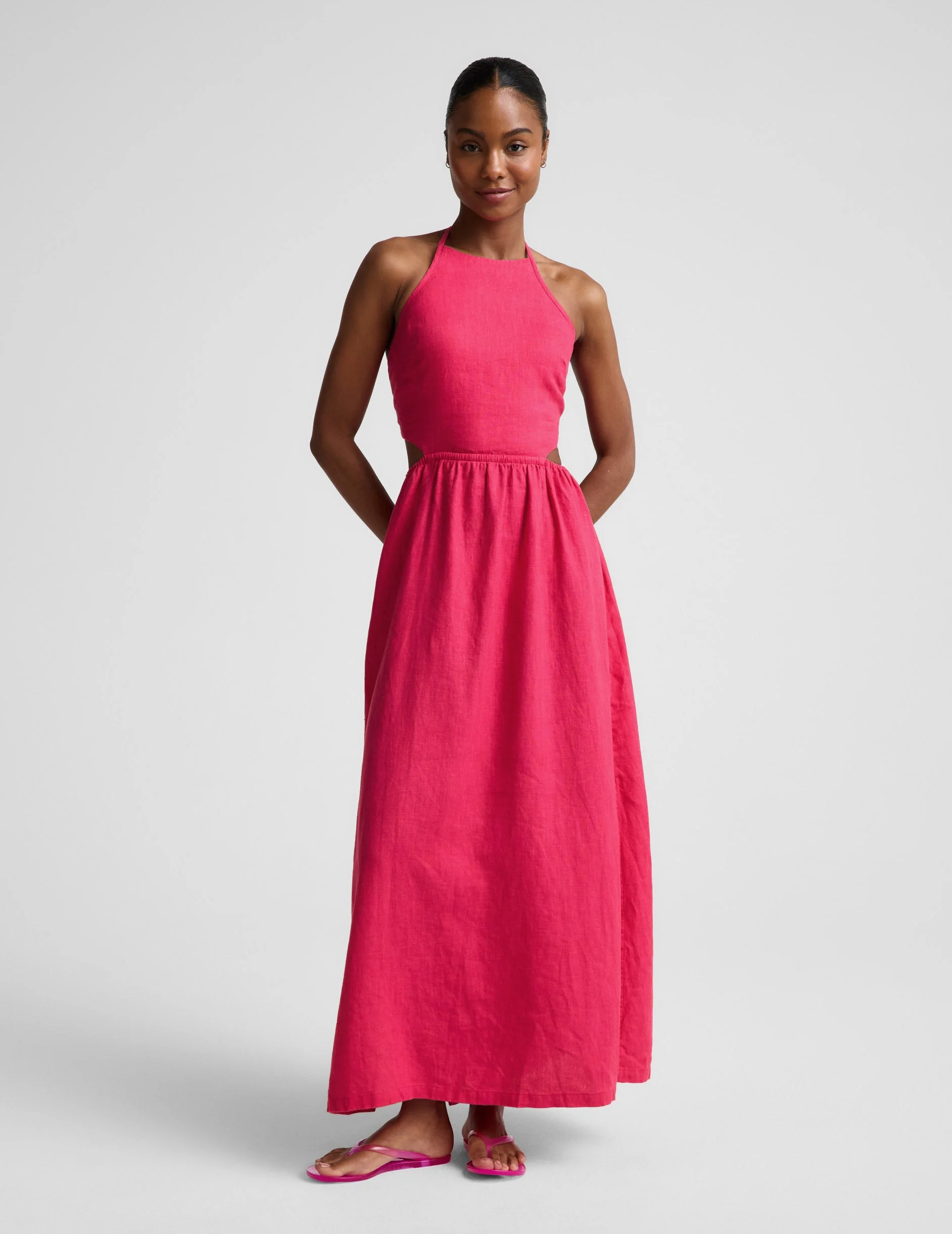 SoftWash Linen Halter Dress - 1