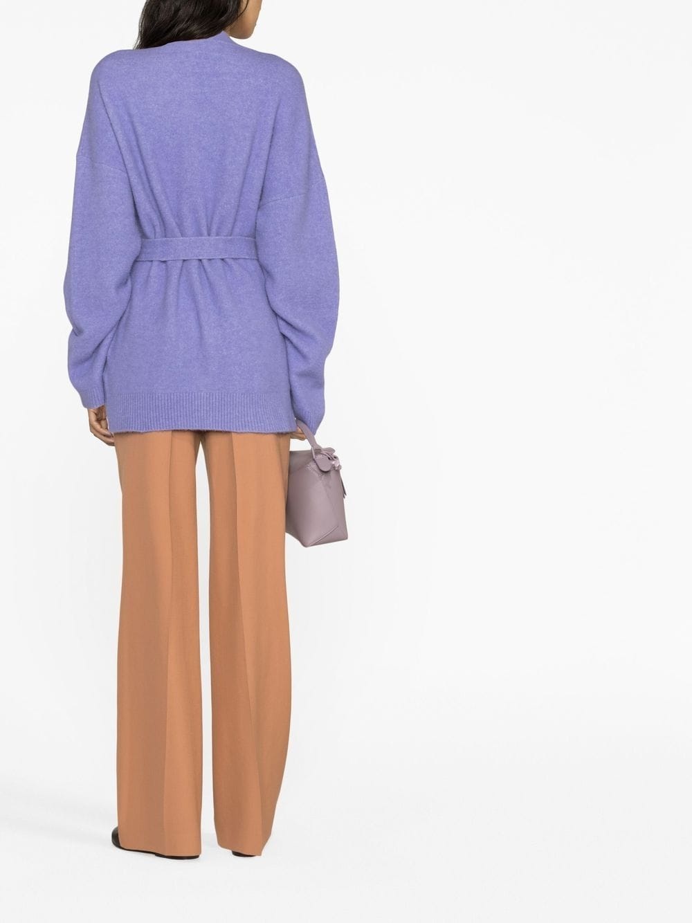 drop-shoulder belted cardi-coat - 3