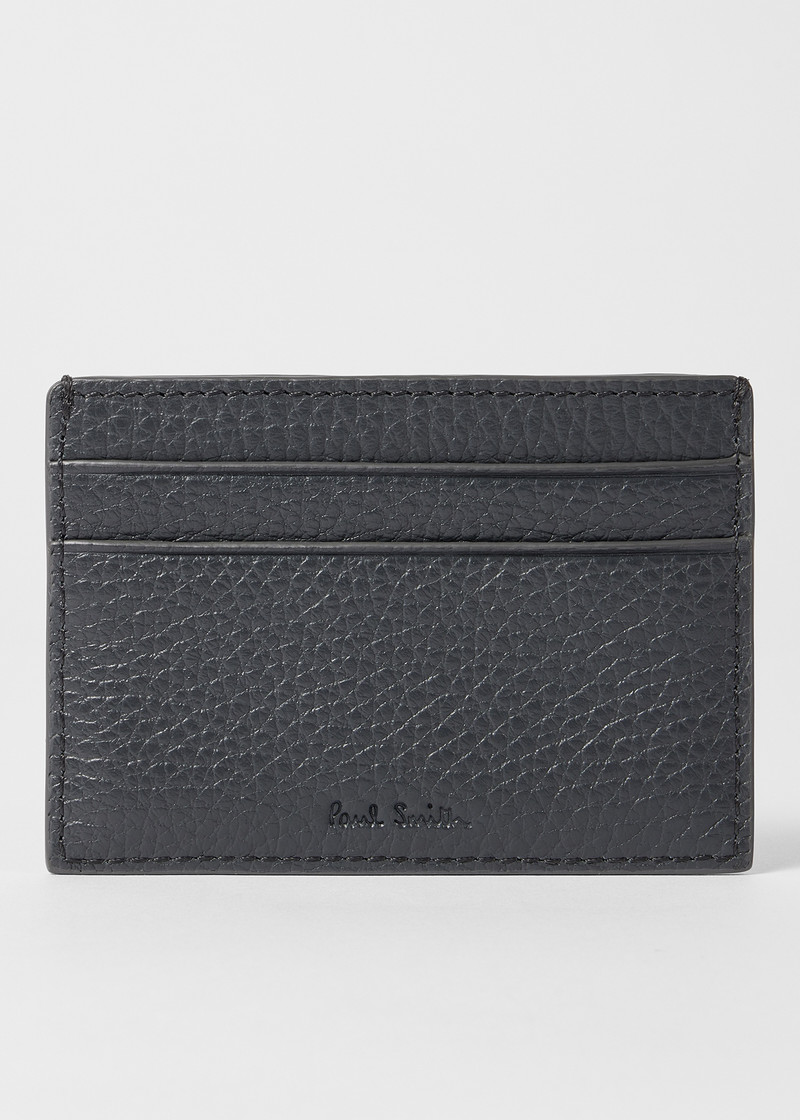 Paul Smith Grey Grained Leather Card Holder outlook