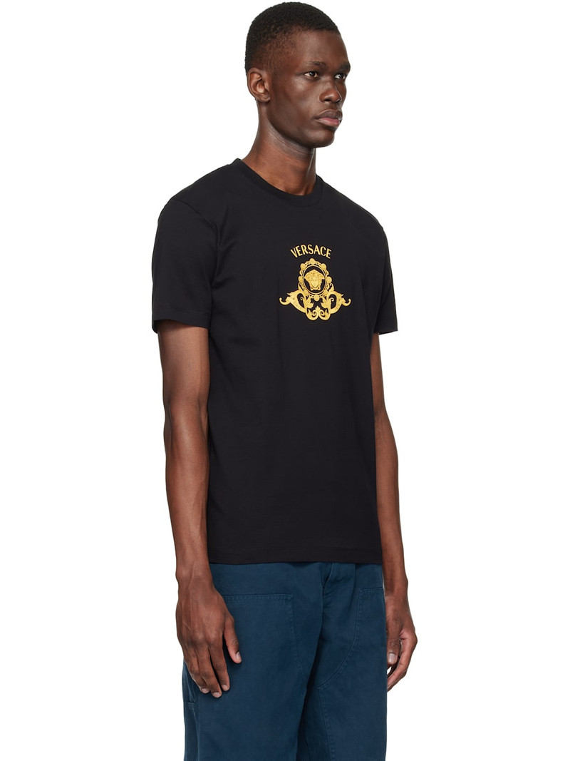 Black Printed Cotton-Jersey Slim T-shirt 2