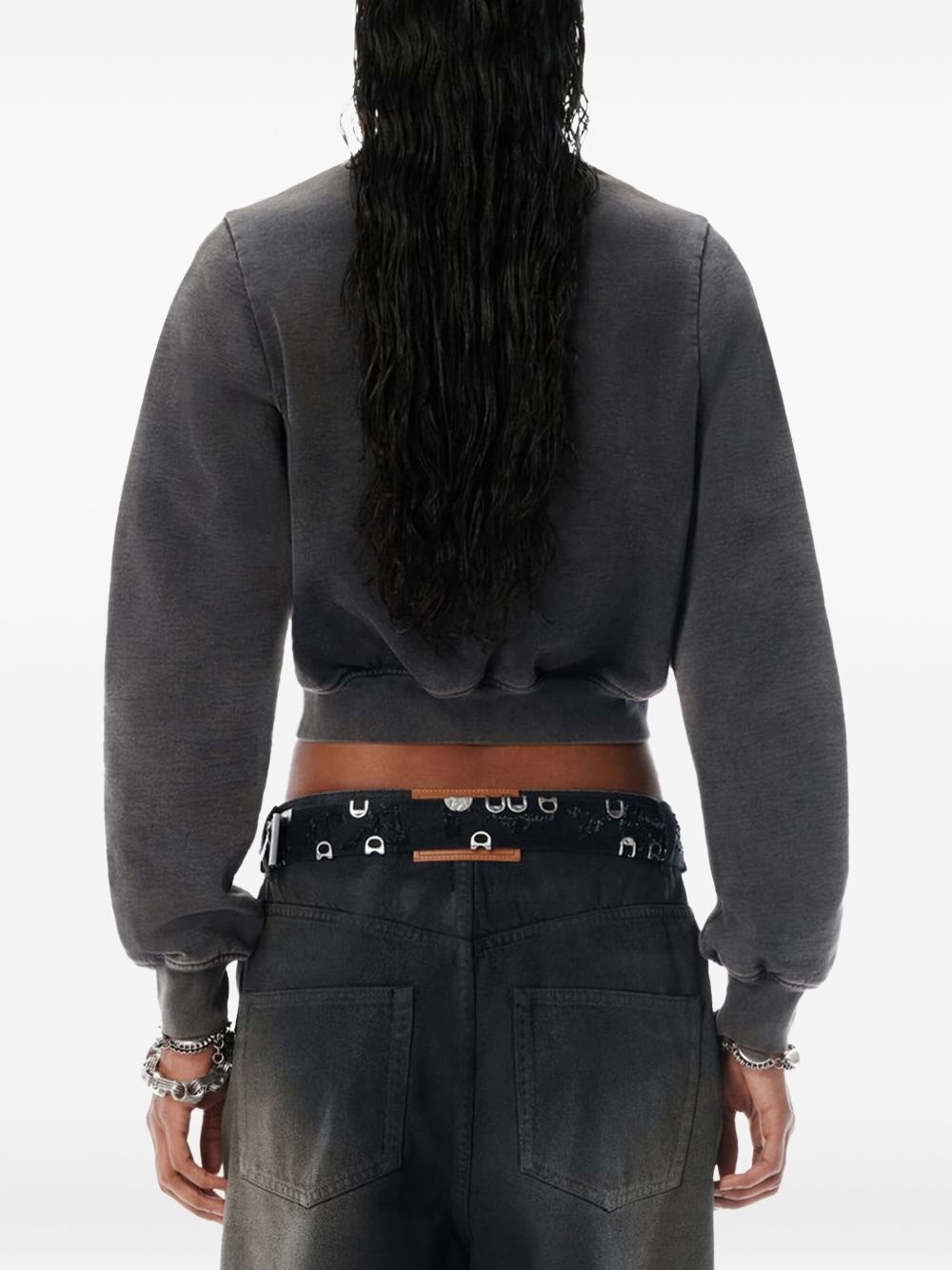 snap-buttons crew-neck sweatshirt - 3