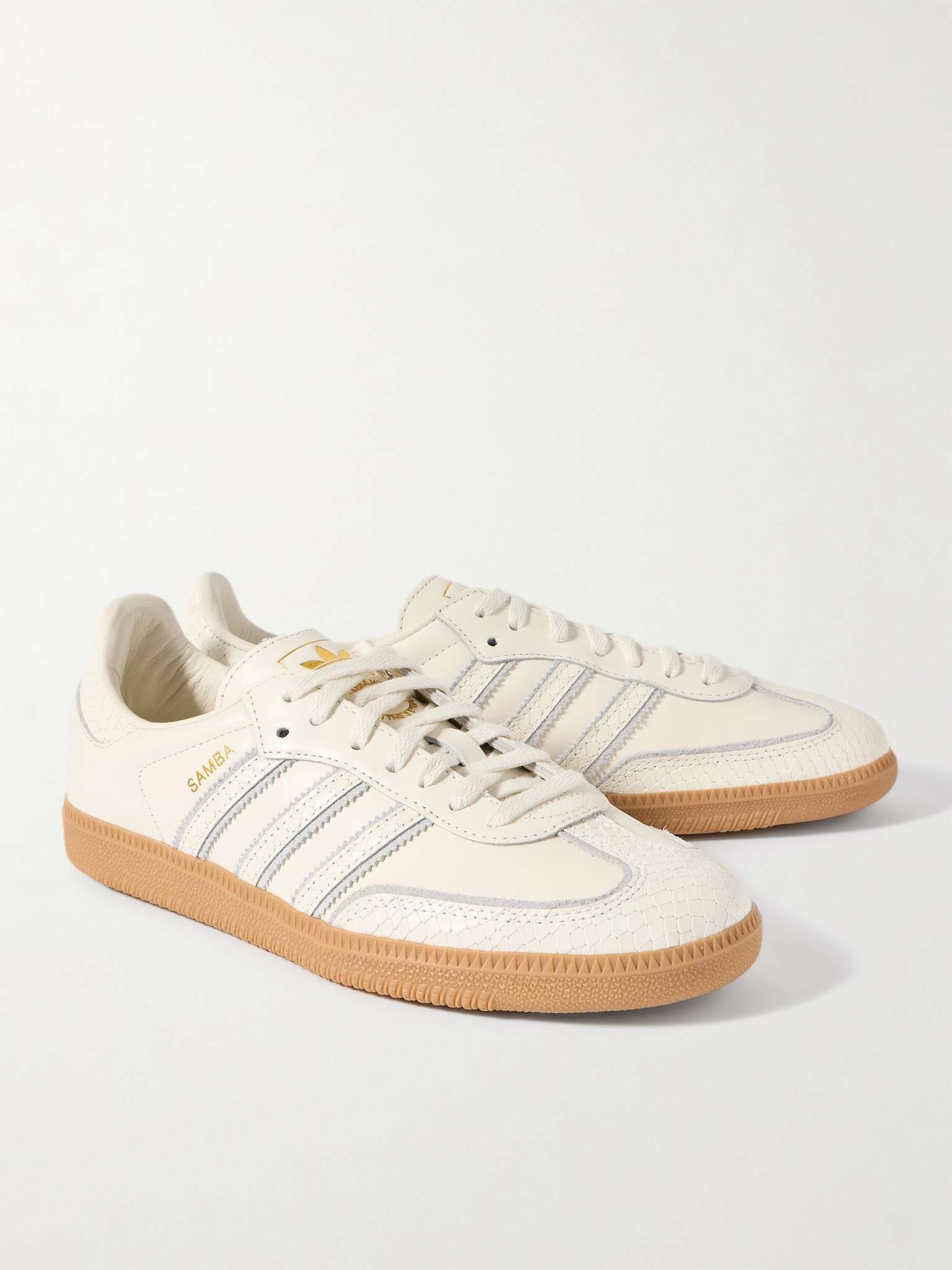 Samba OG Suede-Trimmed Snake-Effect Leather Sneakers - 4