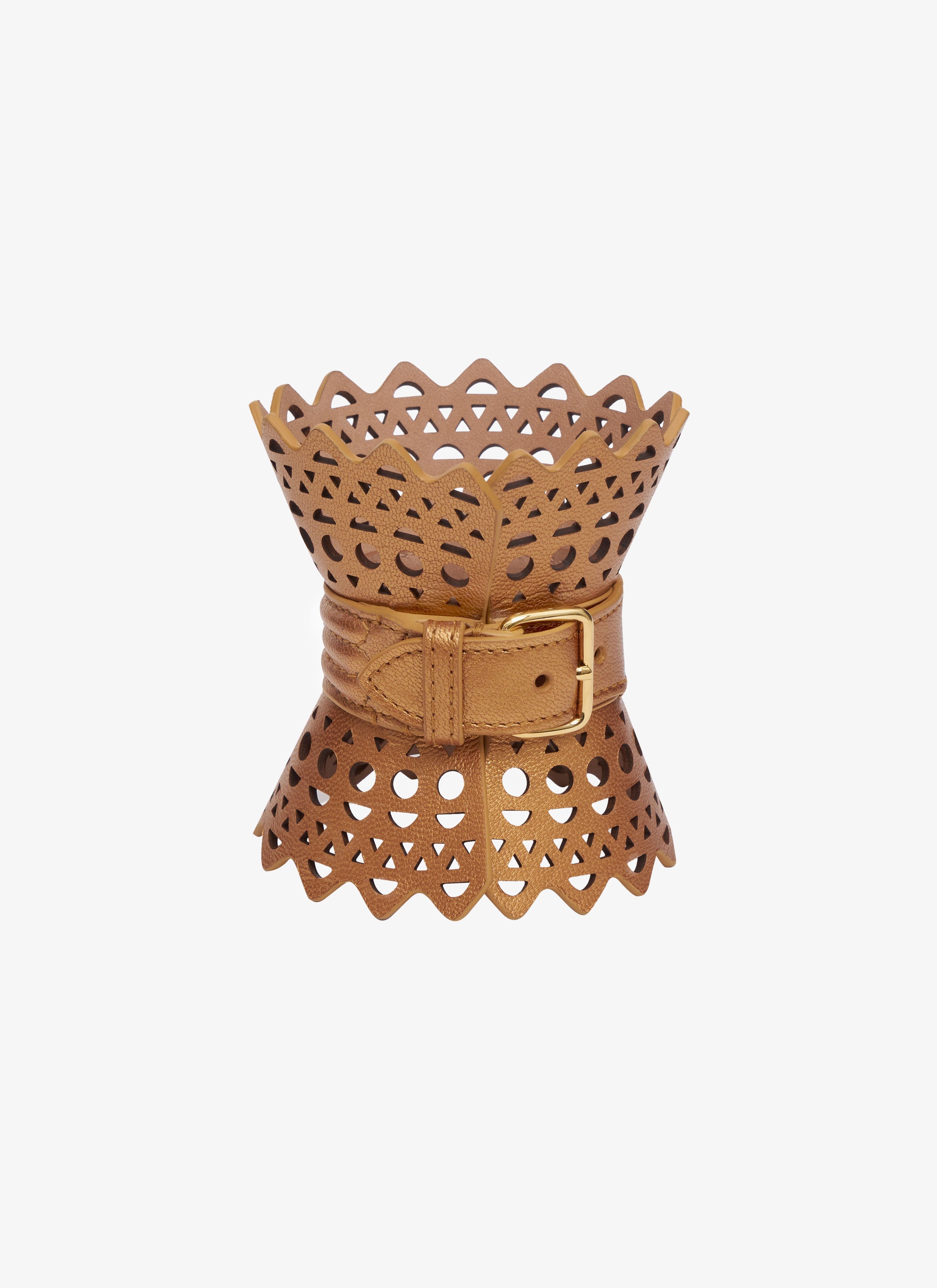 CORSET BRACELET IN METALLIC GOATSKIN - 1