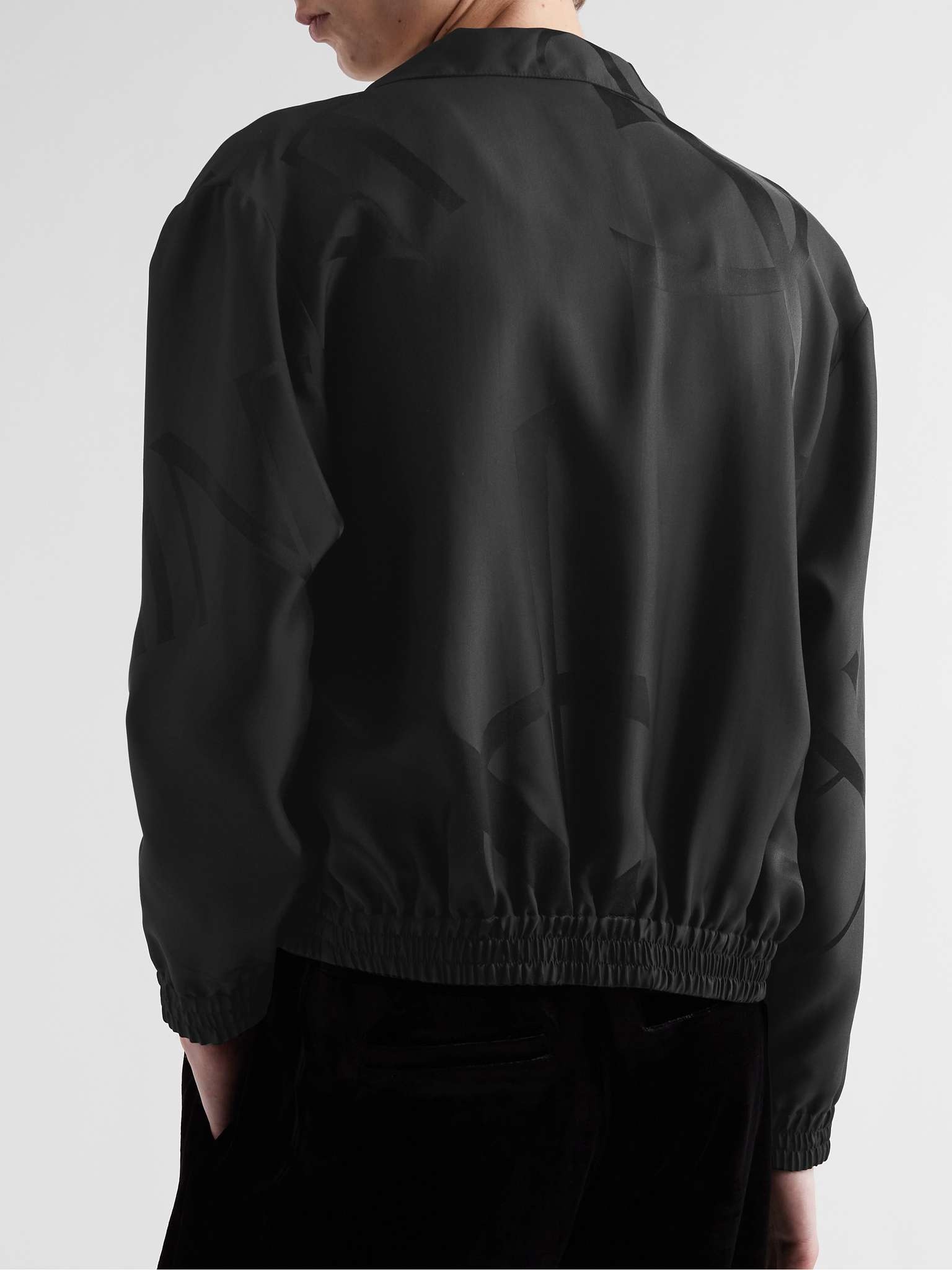 Logo-Jacquard Silk-Twill Track Jacket - 4