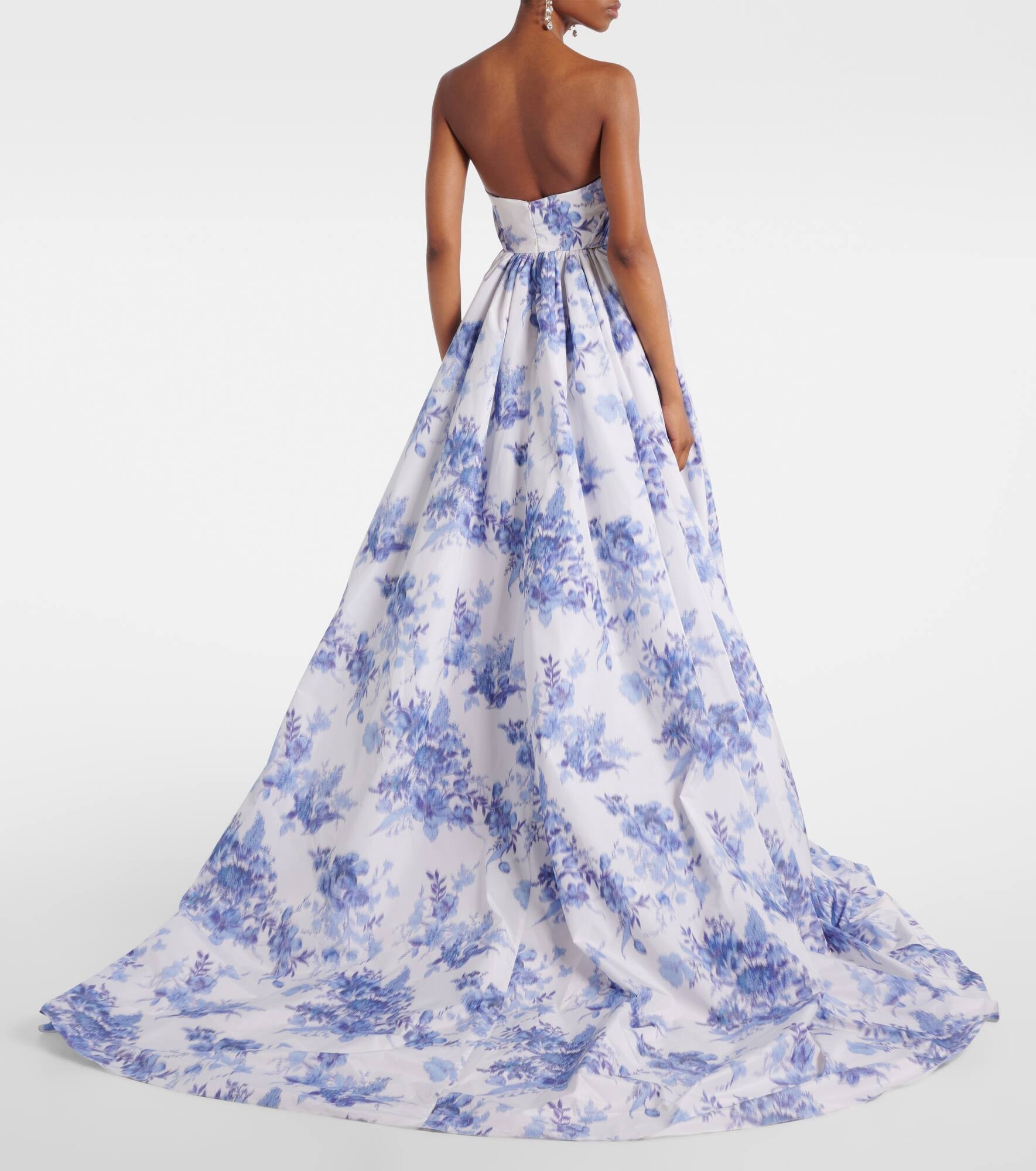 Floral taffeta bustier gown - 3