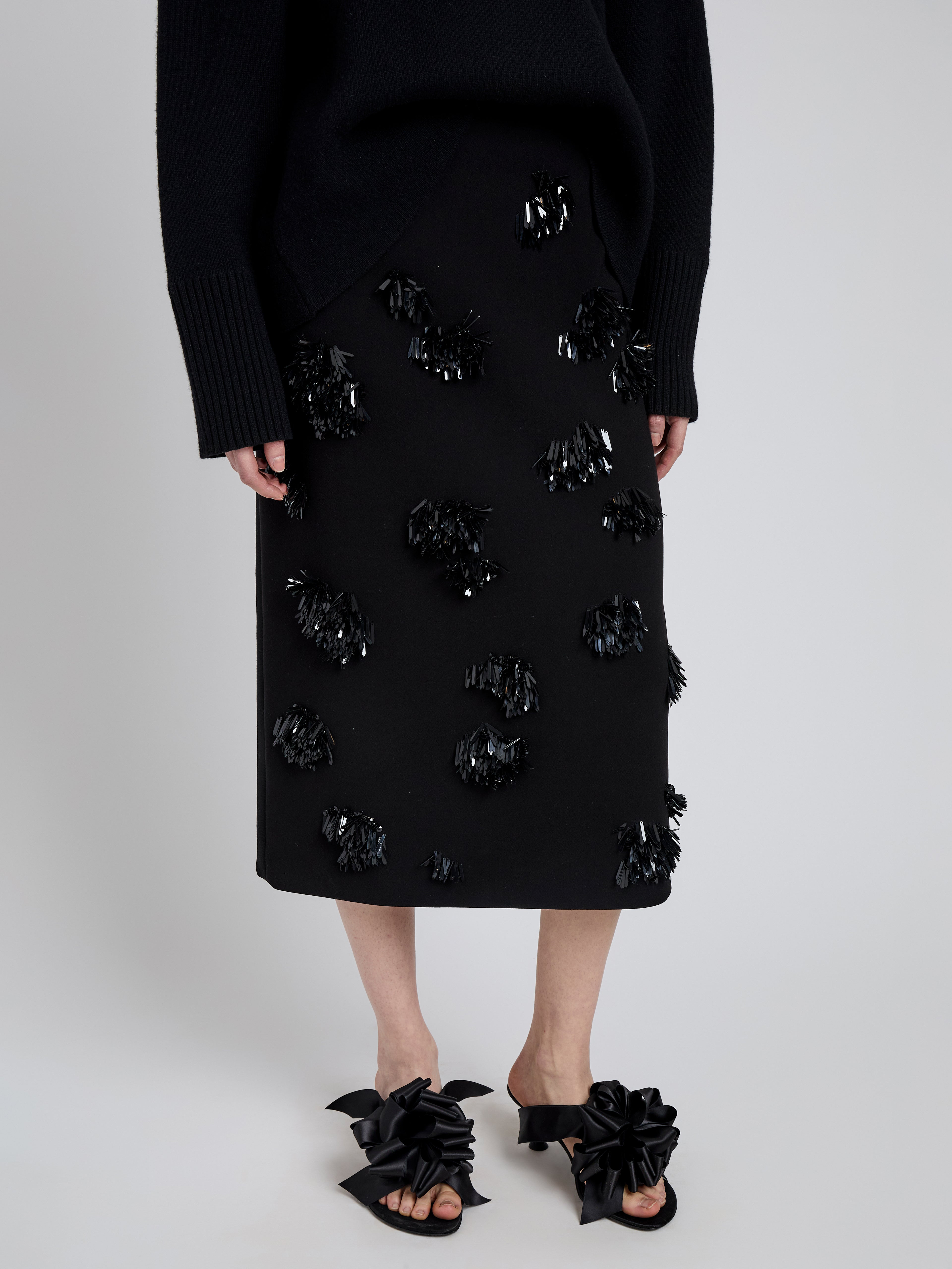 Moira Skirt in Embroidered Compact Crepe - 5
