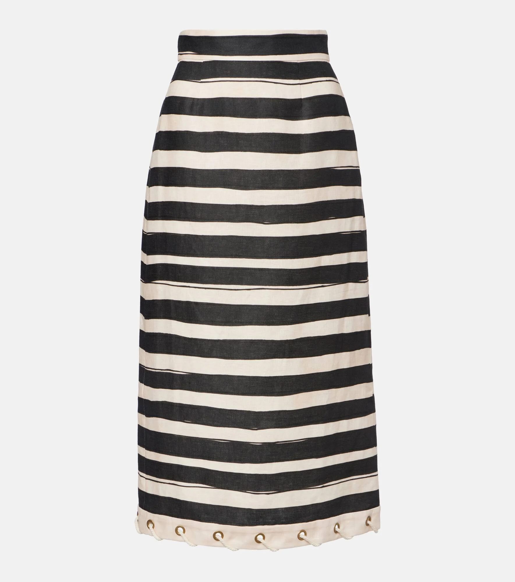 Rebellion striped linen midi skirt - 1