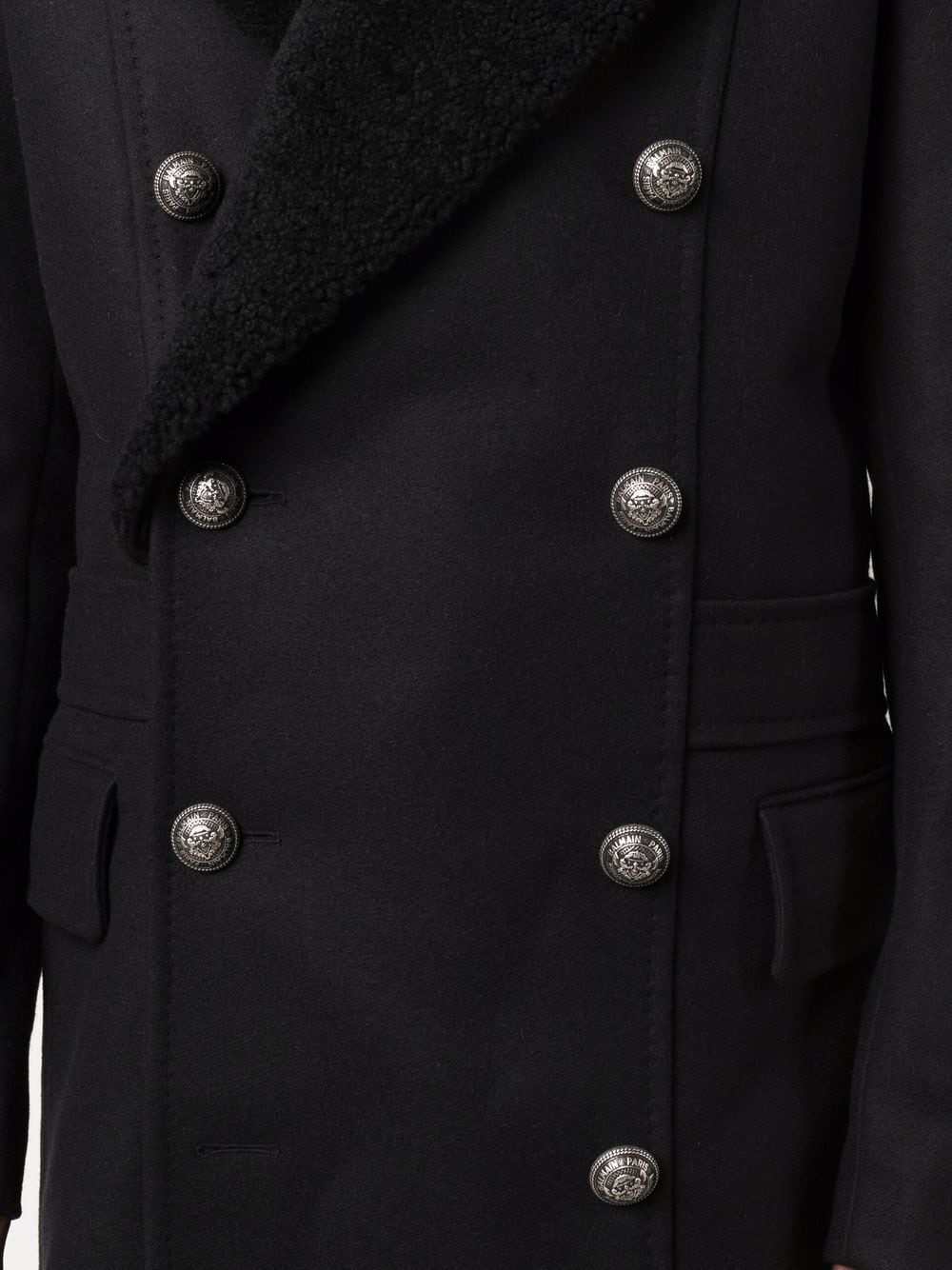 double-breasted button-front coat - 5