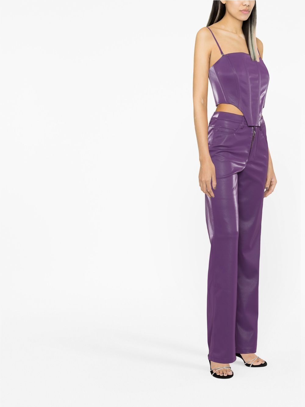 high-waist straight-leg trousers - 3