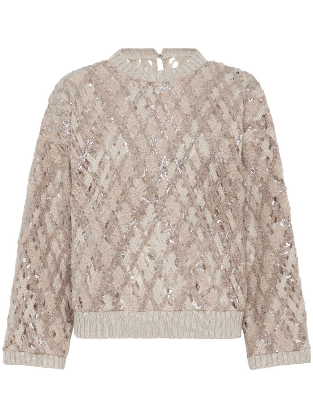 Sweater with Dazzling Embroidery - 1