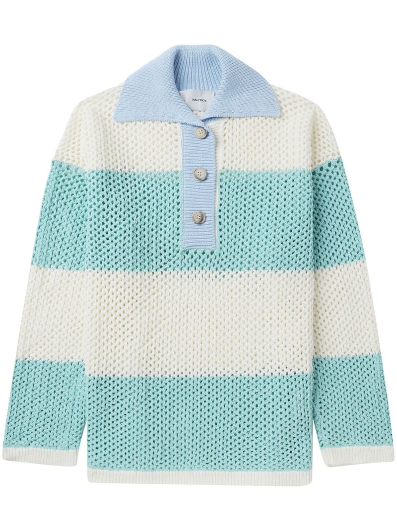 three-tone cotton polo collar 1