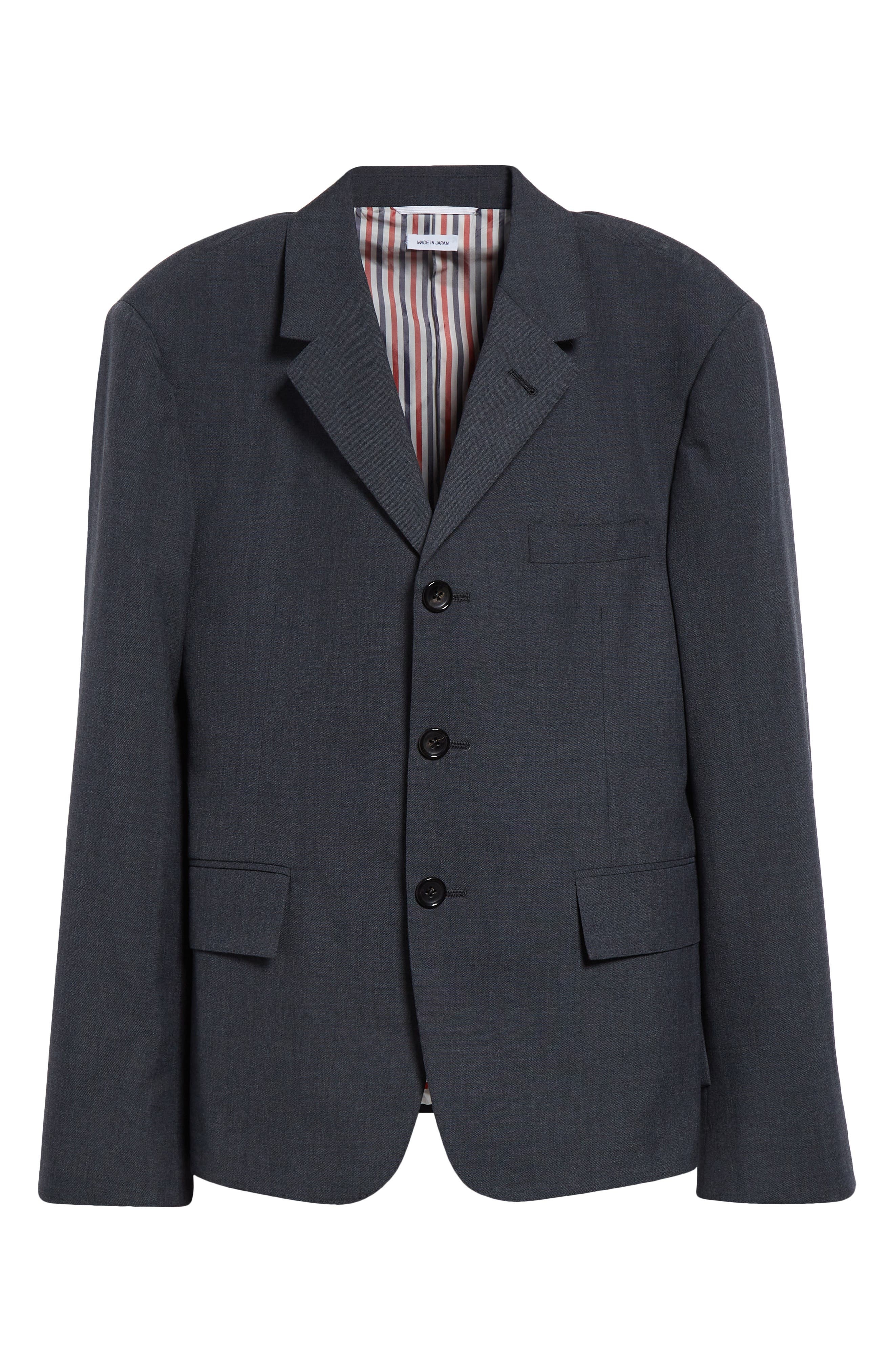 Thom Browne High Break Classic Fit Wool Blend Sport Coat in Dark Grey at Nordstrom - 7