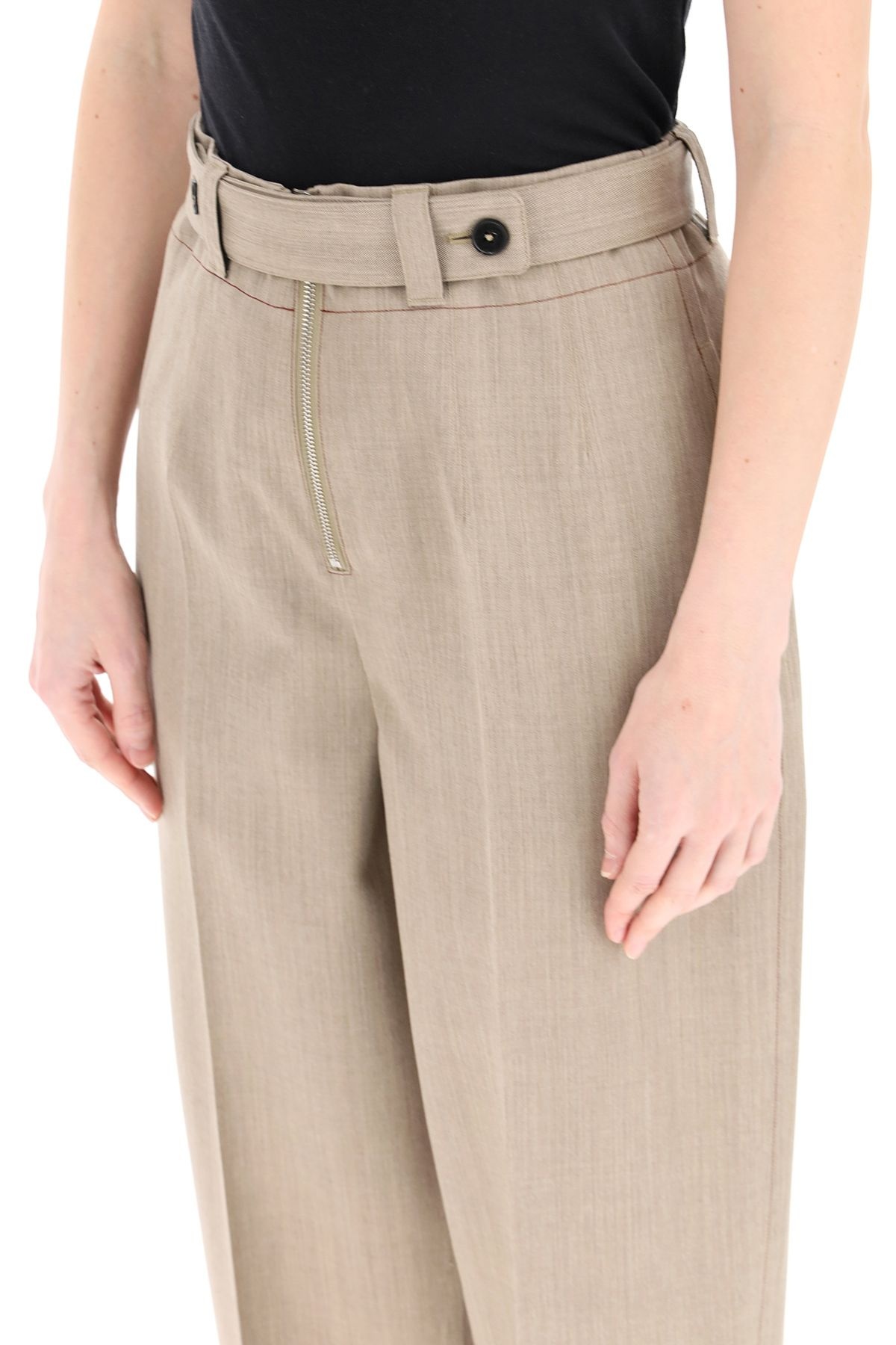 WOOL GRISAILLE TROUSERS - 5