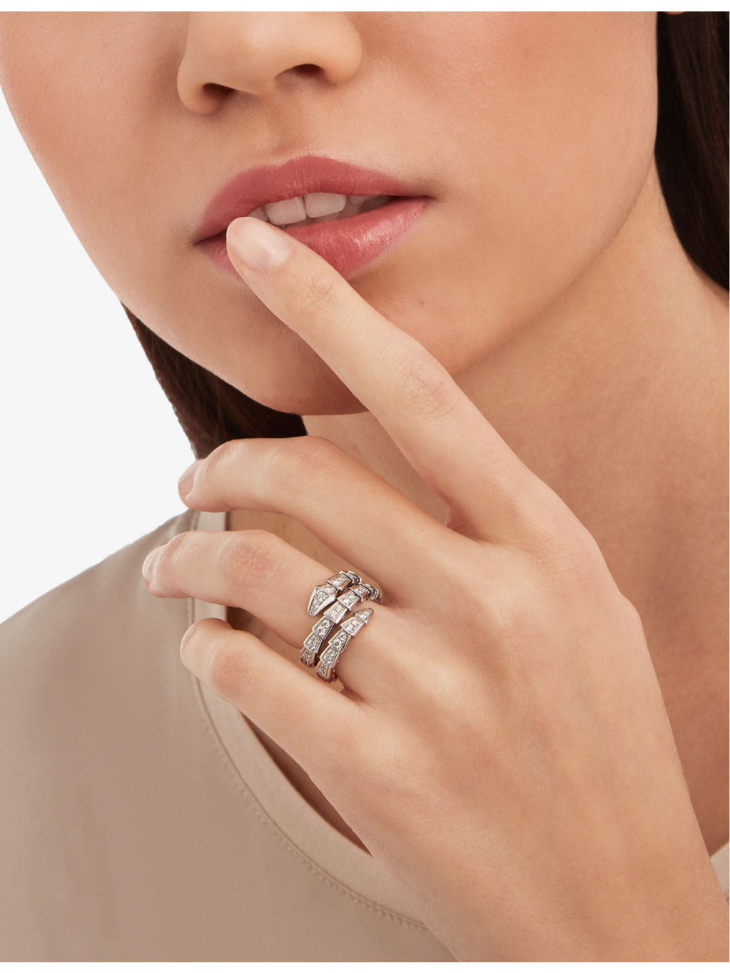 Serpenti Viper 18ct white-gold and 1.22ct brilliant-cut diamond ring - 6