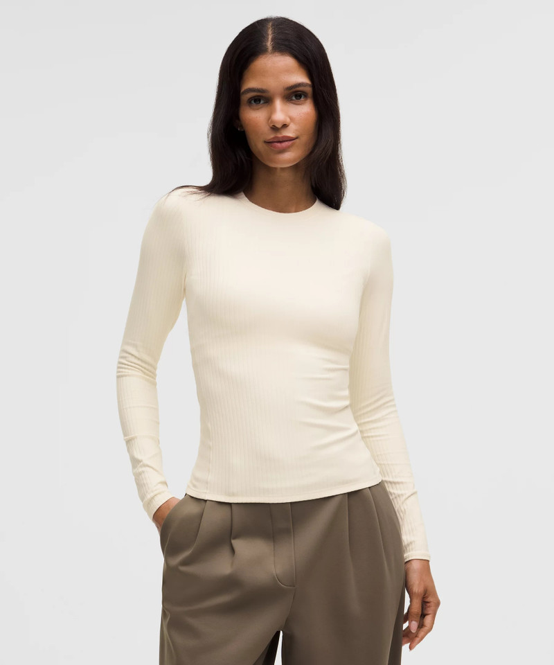 Wundermost Ultra-Soft Ribbed Nulu Crewneck Long-Sleeve Shirt 1