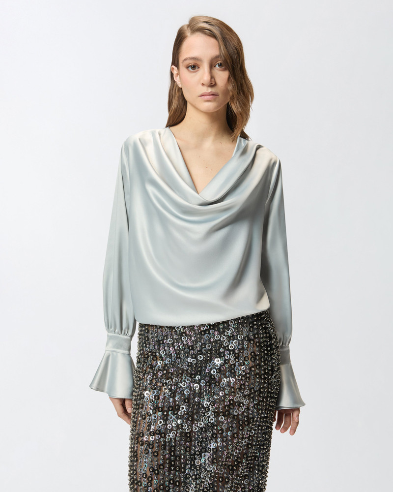 RELAXED-FIT SATIN BLOUSE 4