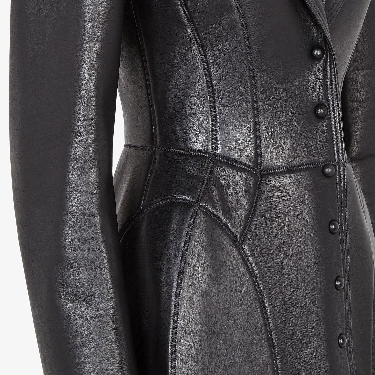 Black leather coat - 3