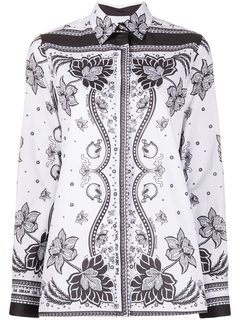 foulard-print long-sleeved shirt - 1