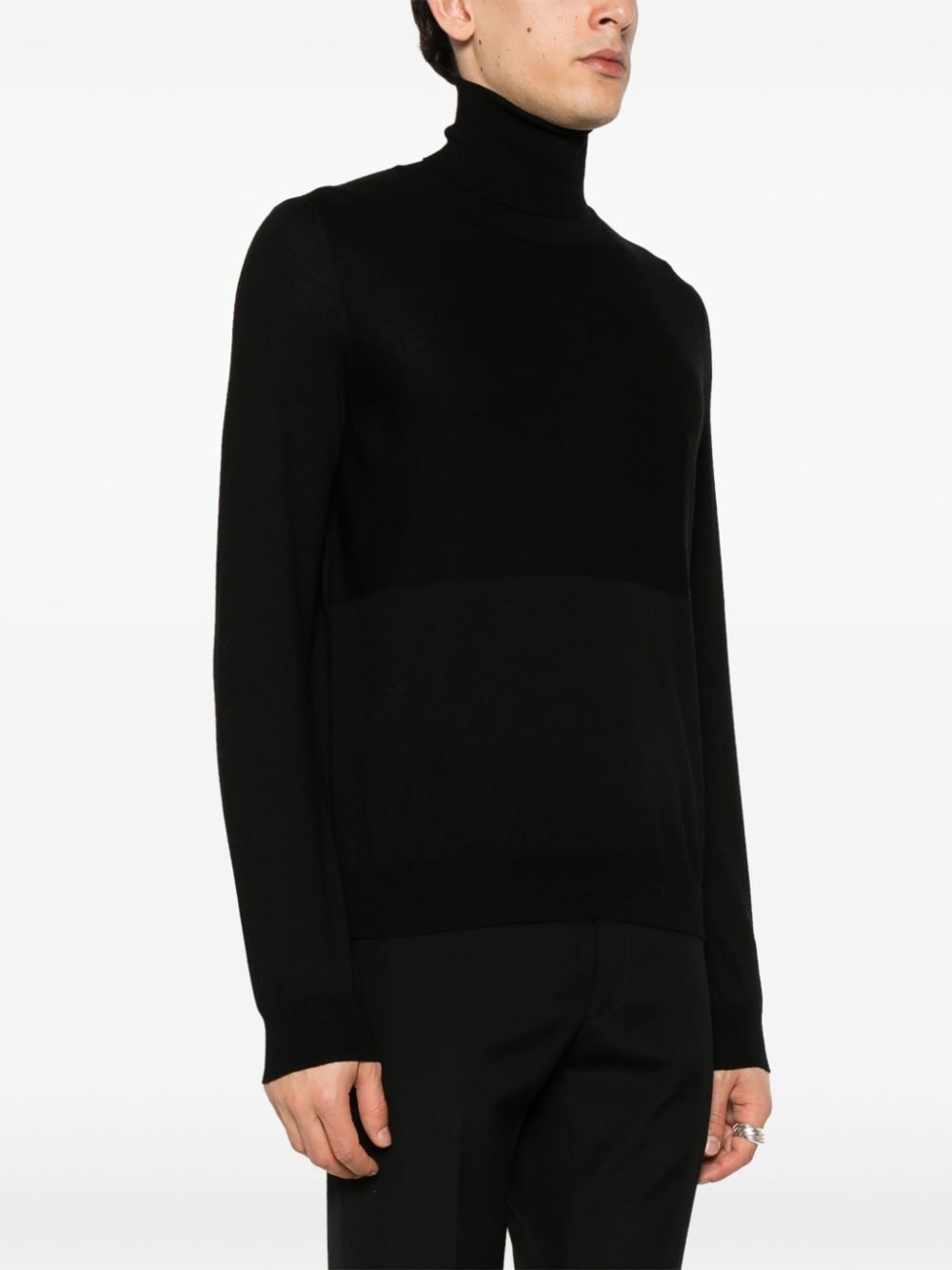 virgin wool fine-knit jumper - 3
