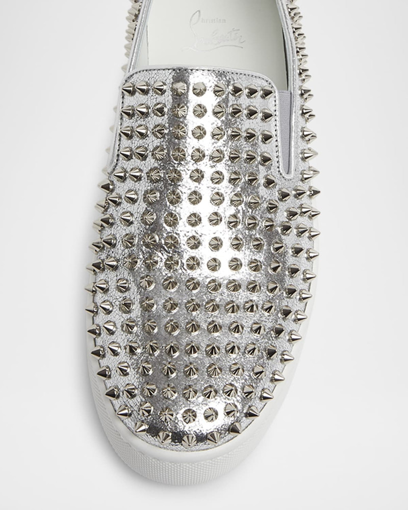Men's Spikeboat 금속 가죽 슬립 온 운동화 4