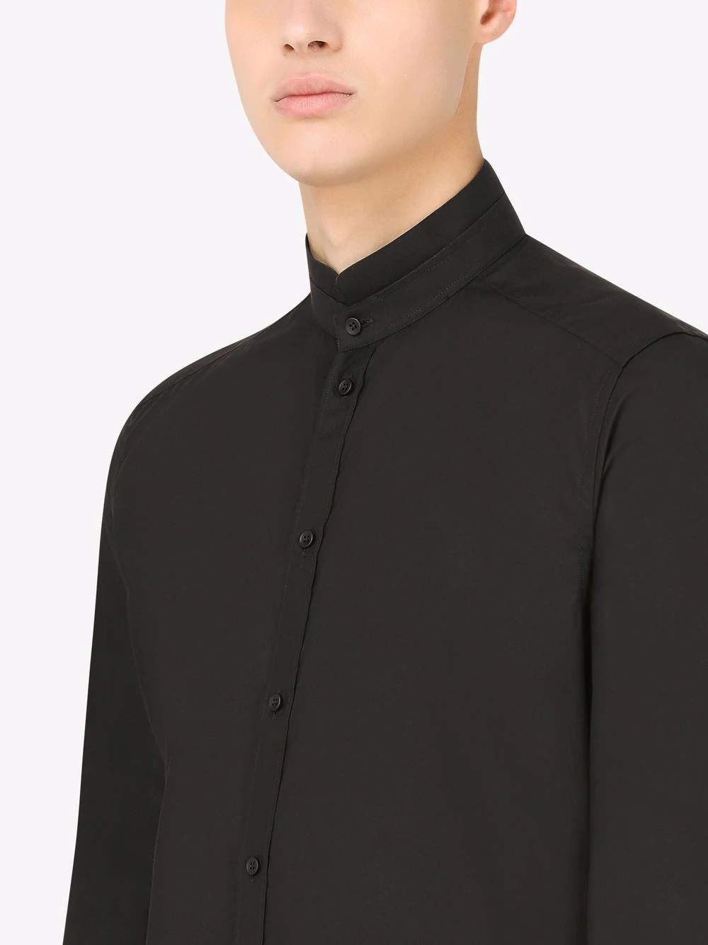 band-collar shirt - 5