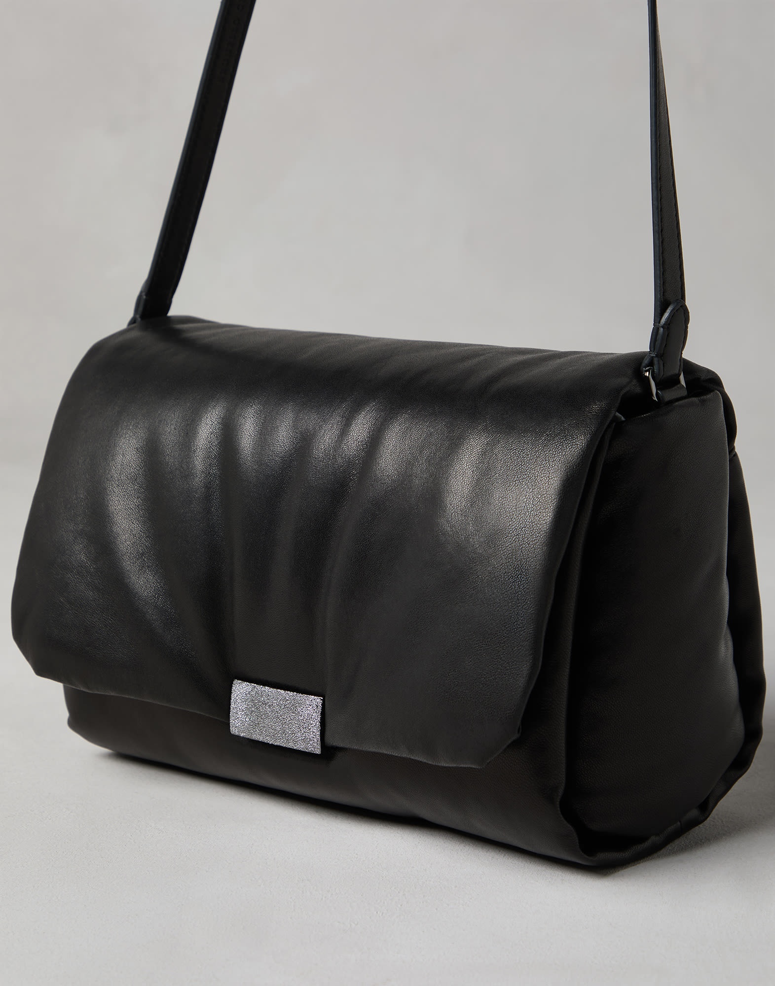 Wet-effect nappa leather bag with shimmering detail - 3